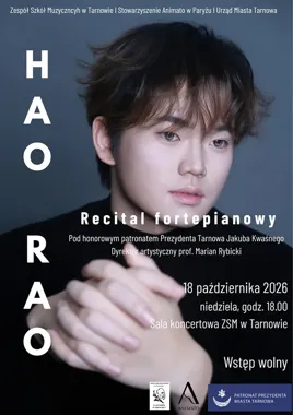 Hao Rao ponownie wystąpi w Tarnowie. Wstęp na recital będzie wolny